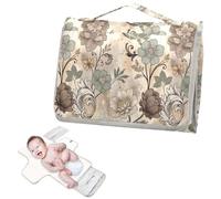 Fasciatoio riutilizzabile lavabile con tasca in tessuto retrò grigio Flor bohemien fiore impermeabile fasciatoio leggero e pieghevole fasciatoio cambiador de pa?ales para Bebes
