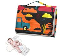 Fasciatoio riutilizzabile lavabile con tasca in tessuto Shannon Snow Artist divertente tramonto camion fasciatoio con cuscino integrato cambiadores de pa?ales para Bebes