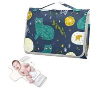 Fasciatoio riutilizzabile lavabile con tasca in tessuto spaziale alieni gatti verde fasciatoio per fasciatoio leggero e pieghevole cambiador de pa?ales para Bebes
