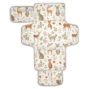 Fasciatoio riutilizzabile per bambino con tasca in tessuto fasciatoio da viaggio per bambino leggero e pieghevole, grazioso design con animali della giungla, cervo, canguro