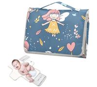 Fasciatoio riutilizzabile per bambino con tasca in tessuto fatine marshmallow blu impermeabile fasciatoio con cuscino integrato cambiador de pa?ales para Bebes