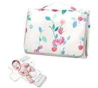 Fasciatoio riutilizzabile per bambino, con tasca in tessuto, impermeabile, con cuscino integrato, colore rosso ciliegia