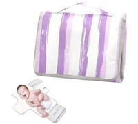 Fasciatoio riutilizzabile per bambino con tasca in tessuto lavanda viola bianco motivo a strisce scarabocchiare arte portatile fasciatoio per mamme, papà cambiadores de pa?ales para Bebes
