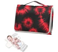Fasciatoio riutilizzabile per bambino con tasca in tessuto rosso e nero Tie-dye fasciatoio per tavolo con cuscino incorporato cambiadores de pa ales para Bebes