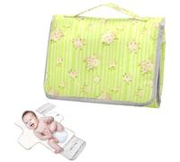 Fasciatoio riutilizzabile per pannolini con tasca in tessuto a molla, piccoli fiori verdi a righe da viaggio, fasciatoio per neonati per mamme, papà cambiadores de pa?ales para Bebes