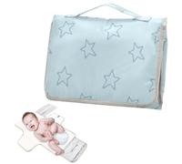 Fasciatoio riutilizzabile portatile con tasca in tessuto fasciatoio da viaggio per mamme, papà, a forma di stelle astratte disegnate linee audaci blu