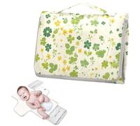 Fasciatoio riutilizzabile portatile con tasca in tessuto fasciatoio per bambini e bambine - verde piccolo fiore