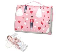 Fasciatoio riutilizzabile portatile con tasca in tessuto Happy Valentines Cartoon pesca matrimonio sposa pannolino fasciatoio portatile per mamme, papà cambiadores de pa?ales para Bebes