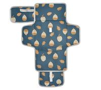 Fasciatoio riutilizzabile tappetino con tasca in tessuto bambino fasciatoio portatile con cuscino incorporato vecchio stile lento autunno dado zaffiro vettore