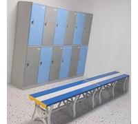Fasciatoio spogliatoio, confezione da 2 stecche in plastica ABS, sgabello per fasciatoio, impermeabile, panca lunga, per scuola, bagno, palestra, bagno, piscina pubblica