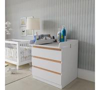 Fasciatoio Universale Per Cassettiera Piano Con Divisorio Rimovibile Angoli Arrotondati Pratico Salvaspazio Fissaggio Sicuro e Facile 80 x 74.5 x 8.5 Cm Bianco