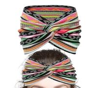Fascie Boho Larghe per Donne,Turbante Intrecciato - Accessori per Styling Capelli con Stampa Floreale Morbida Ideali per Matrimonio Yoga Eventi all Aperto Fitness Corsa e Look Casual