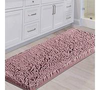 FASCINATDECO Tappeto Bagno Spessi In Ciniglia Tappetino da Bagno Extra Morbido e Assorbente In Microfibra Shaggy Tappeto Antiscivolo da Bagno ad Asciugatura Rapida Lavabile (Rosa Corallo,120 x 60 cm)