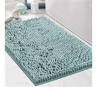 FASCINATDECO Tappeto Bagno Spessi in Ciniglia Tappetino da Bagno Extra Morbido e Assorbente in Microfibra Shaggy Tappeto Antiscivolo da Bagno ad Asciugatura Rapida Lavabile (Aqua,50 x 80 cm)