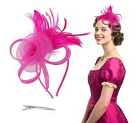 Fascinateur, Elegante Fascinators Cappelli di Nozze Fiore Clip Della Piuma Della Fascia Della Testa per le Gare di Festa del tè 1920 Gatsby Party Carnival