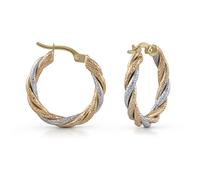 Fascination orecchini creoli oro 585 tricolore tricolore diametro 21 mm NUOVI