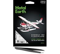 Fascinations Metal Earth Cessna 182 Floatplane 3D Metal Model Kit Bundle con Pinzette