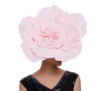 Fascinator, cappello da donna con fiori, copricapo da donna, estivo, elegante, tinta unita, per cocktail, carnevale, fermagli per capelli con piuma, per capelli, per matrimonio, cilindro, cappello da