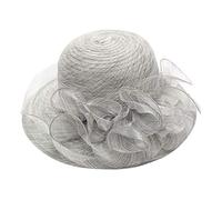 Fascinator Cappello da sposa da donna Tea Party Wedding Caps Cappelli per corsa, Grigio chiaro, Taglia unica