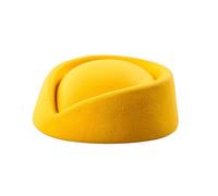 Fascinator - Cappello in lana per hostess, per modisteria, anni '39 e '90, Giallo, Taglia unica