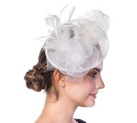 Fascinator Cerimonia Donna Cappello Clip Capelli Fiore Mesh Wedding Race Headband Cocktail Cappello Elegante Royal Ascot Floreale Derby Donne Wedding Tea Party Chiesa Fermaglio per Capelli