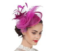 Fascinator Cerimonia Donna Cappello Clip Capelli Fiore Mesh Wedding Race Headband Cocktail Cappello Elegante Royal Ascot Floreale Derby Donne Wedding Tea Party Chiesa Fermaglio per Capelli