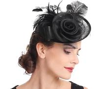 Fascinator Cerimonia Donna Cappello Clip Capelli Fiore Mesh Wedding Race Headband Cocktail Cappello Elegante Royal Ascot Floreale Derby Donne Wedding Tea Party Chiesa Fermaglio per Capelli