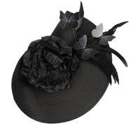 Fascinator da Donna Nero Stile Cappello Grande per Banchetto