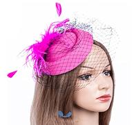 Fascinator - Fascia per capelli da donna, per cocktail, fascinatore, in rete, con piume, fascinator