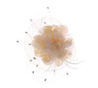 Fascinator - Fermaglio per capelli da donna, a forma di fiore, in rete, con piuma, per carnevale, abito da sposa, elegante fermaglio per capelli vintage per matrimonio, per cocktail party