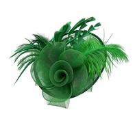 Fascinator floreale rosa antico con dettaglio piuma, copricapo da donna per | Sinamay, fiore di tulle, accenti di piume. Clip e fascia, vestibilità sicura. Per matrimoni, gare, tea party. Rosa polveroso