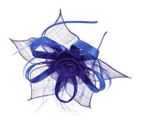 Fascinator Vintage in Rete Blu, Accessorio Leggero per Donna Elegante | Lino Lavorato a Mano, Stile Retrò Vittoriano, Adatto a Feste e Carnevali, per Sposa