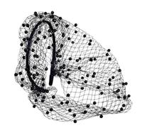 Fascinator With Veil | Comfortable Mesh Pearls Face Covering | Bridal