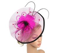 Fascinatori Cappello da donna con fiori, cappello da donna con fiori in organza, fascia for capelli con clip,(Pink)