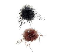Fascinators - Copricapo da donna per festa del tè, matrimonio, derby con fiori e perle, fermaglio per capelli, clip a forma di squalo, fiore da donna