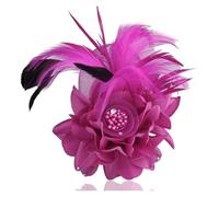 Fascinators per Capelli da Donna Cappello con fiori di rete simulati, fascia for capelli multicolore piume, accessori for da festa del tè Per le feste(9)