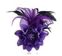 Fascinators per Capelli da Donna Cappello con fiori di rete simulati, fascia for capelli multicolore piume, accessori for da festa del tè Per le feste(2)