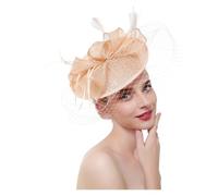 Fascinators per Capelli da Donna Cappello da donna con fiore, fascia for capelli in rete piume e clip, copricapo sposa, cocktail, festa del tè Per le feste(2)