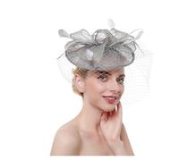 Fascinators per Capelli da Donna Cappello da donna con fiore, fascia for capelli in rete piume e clip, copricapo sposa, cocktail, festa del tè Per le feste(1)