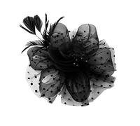 Fascinators per Capelli da Donna Cappello Da Festa Con Fascinator, Decorazione Floreale Piume In Rete, Copricapo Sposa, Perle Finte, For La Testa, Accessori For Capelli Per le feste(Black)