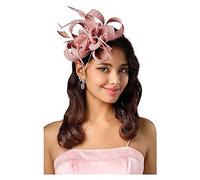 Fascinators per Capelli da Donna Elegante Fascia For Capelli Con Fiori Da Donna, Cappello Cocktail Piume, Nastro, For Feste Tè Per le feste(Nude)