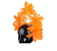 Fascinators per Capelli da Donna Fascia for capelli con fiori di piume fantasia, cappello da donna, copricapo alla moda, in rete for eleganti signore, chic for occasioni speciali Per le feste(Orange)