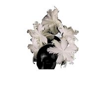 Fascinators per Capelli da Donna Fascia for capelli con fiori di piume fantasia, cappello da donna, copricapo alla moda, in rete for eleganti signore, chic for occasioni speciali Per le feste(Beige)