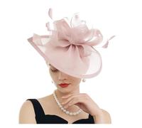 Fascinators per Capelli da Donna Fascinators Cappello Da Sposa Con Piume E Rete A Goccia, Fiori, For Cocktail Feste Tè, For Donna, Accessorio For Capelli Per le feste(Nude)