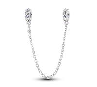 Fascino a catena di sicurezza con stelle brillanti, ciondolo per braccialetto con perline, adatto per bracciali da 3 mm-4,5 mm