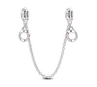 Fascino a catena di sicurezza stile polsino, ciondolo per braccialetto, compatibile con collana braccialetto Pandora