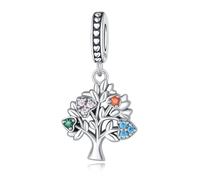Fascino Ciondolo Albero della Vita Cuore Caldo, Accessorio Braccialetto Fascino in Argento Sterling 925, Compatibile con Collana Braccialetto Pandora, Regalo per le Donne