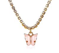 Fascino Ciondolo Colorato Con Catena Di Cristallo Collane Di Moda Bijoux Per Le Donne Elegante Girocollo Gioielli N057Un design semplice e raffinato