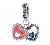 Fascino Ciondolo Cuore Amore senza Tempo, Accessorio Braccialetto Fascino in Argento Sterling 925, Compatibile con Collana Braccialetto Pandora
