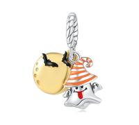 Fascino Ciondolo Piccolo Fantasma Lunare, Accessorio Braccialetto Fascino in Argento Sterling 925, Compatibile con Collana Braccialetto Pandora